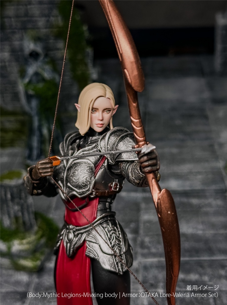 【カスタムヘッド】女性エルフA ver.2(mythic legionsなどファンタジーフィギュア向け 1/10〜1/12スケール向け)HF002