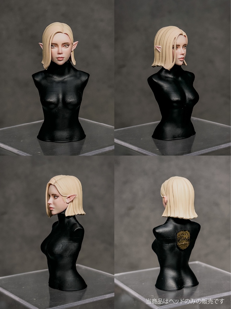 【カスタムヘッド】女性エルフA ver.2(mythic legionsなどファンタジーフィギュア向け 1/10〜1/12スケール向け)HF002