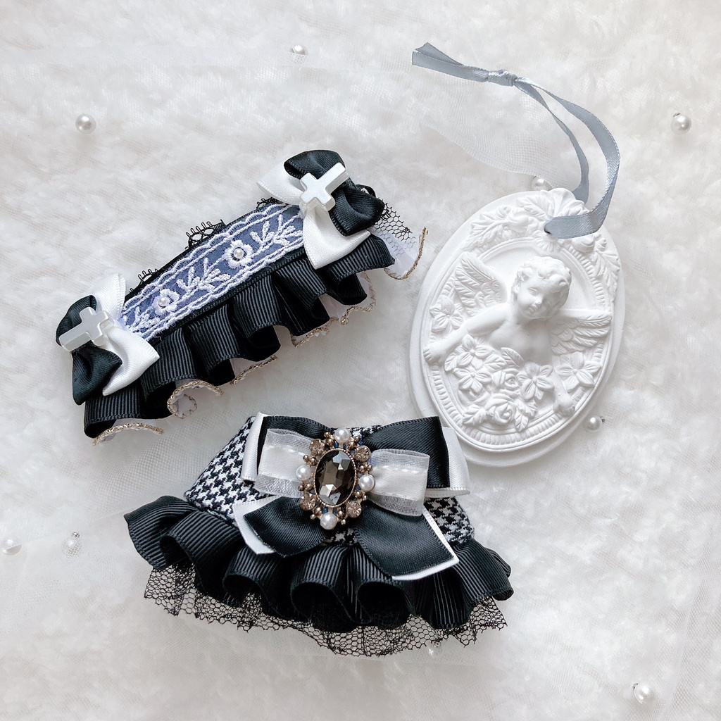 にじぱぺ用 ブラックヘッドドレス&ポンチョセット