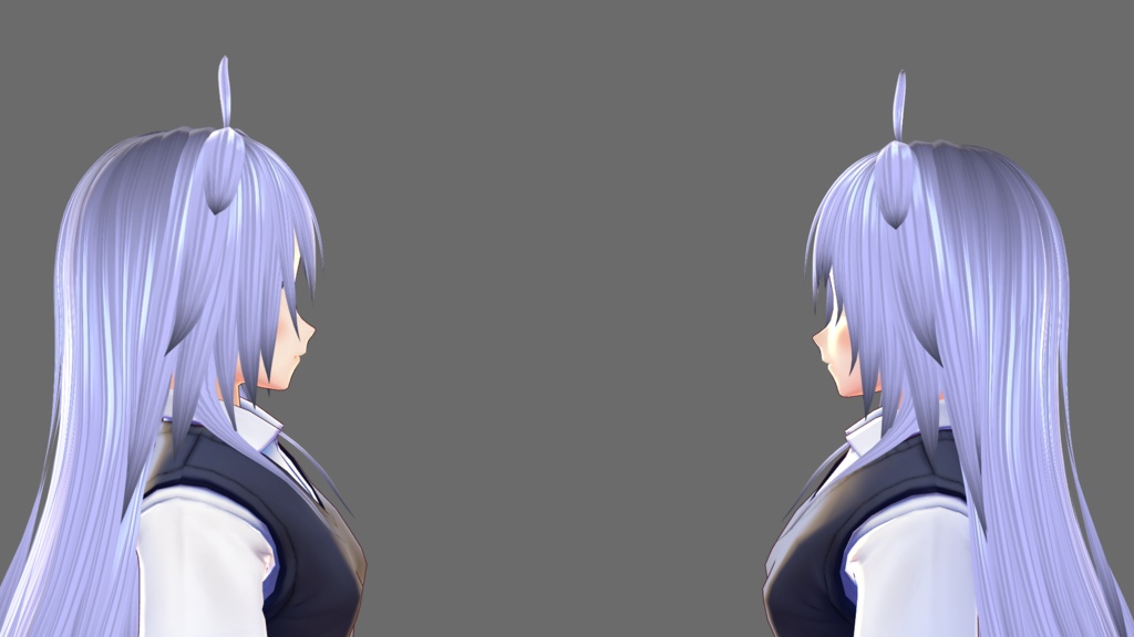 【VRoid】ボリューミーロングヘアー 前髪3種【ヘアプリセット】