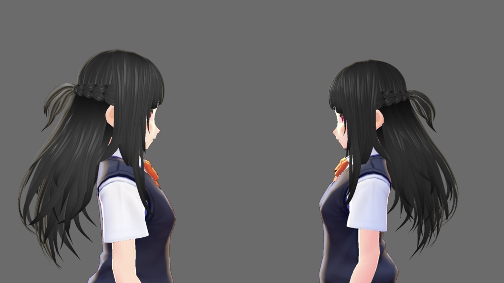 【vroid】編み込みロングヘアー 前髪5種【ヘアプリセット】