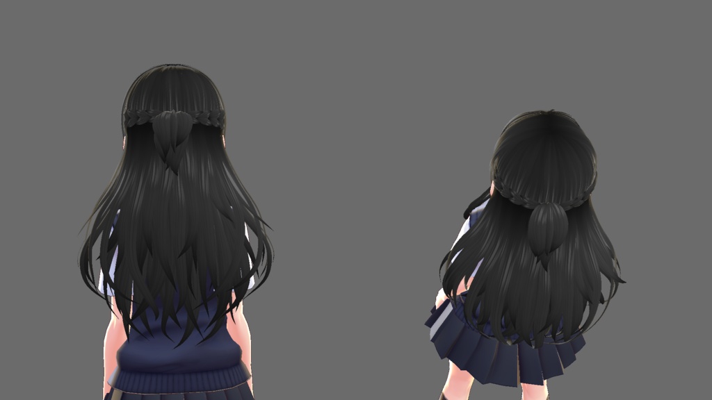 【vroid】編み込みロングヘアー 前髪5種【ヘアプリセット】