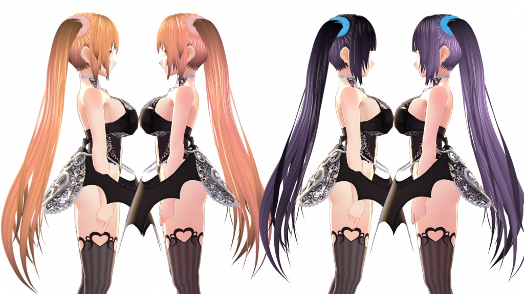 【vroid】ロングツインテール2 前髪 2種【ヘアプリセット】