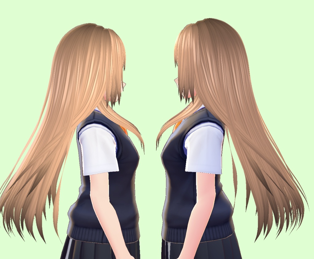 【VRoid】ロングヘアー 前髪2種【ヘアプリセット】