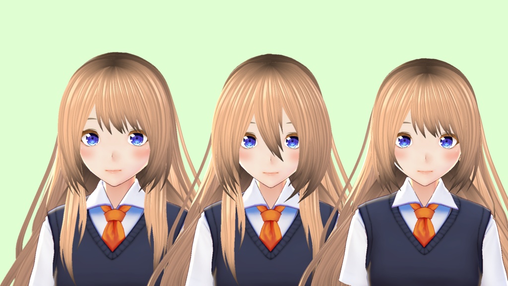 【VRoid】ロングヘアー 前髪2種【ヘアプリセット】