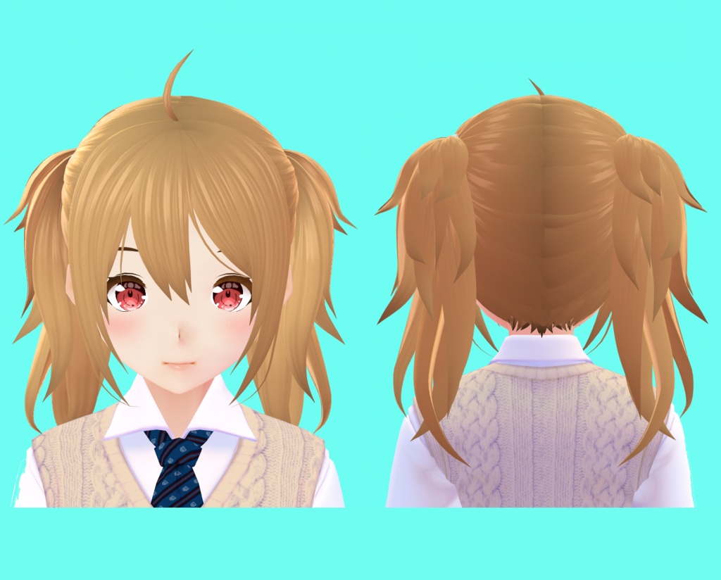 Vroid ゆるいツインテール 前髪3種 ヘアプリセット ふらーれ工房 Booth