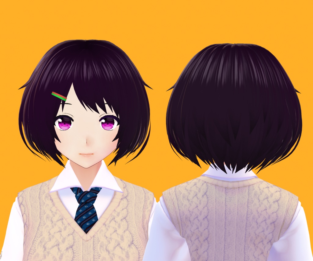 【VRoid】前髪5種ボブヘアー【ヘアプリセット】