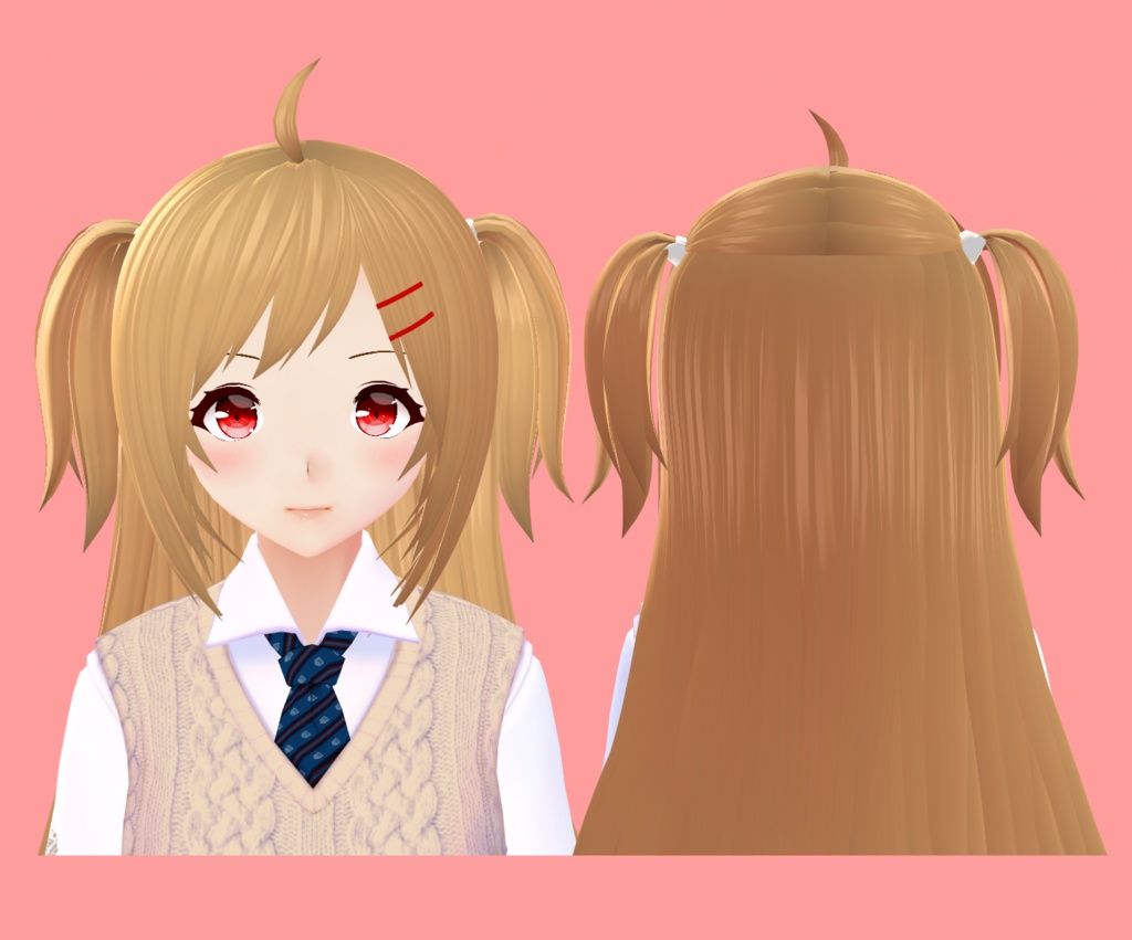 Vroid ツーサイドアップ２ 前髪３種 ヘアプリセット ふらーれ工房 Booth