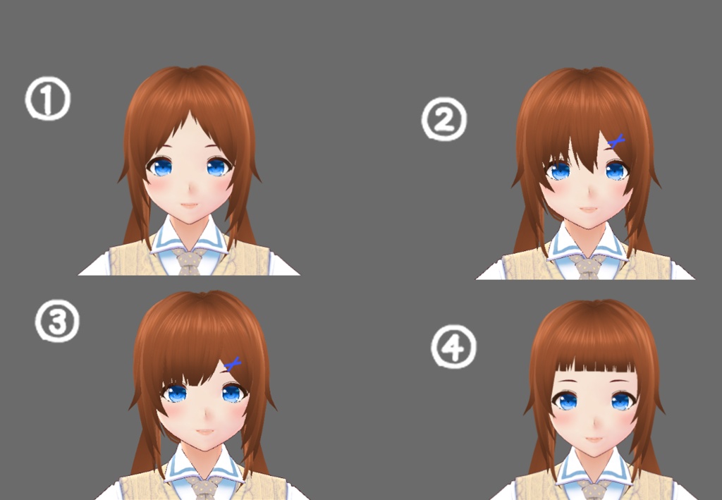 【無料】おしとやかローツインテール【ヘアプリセット】