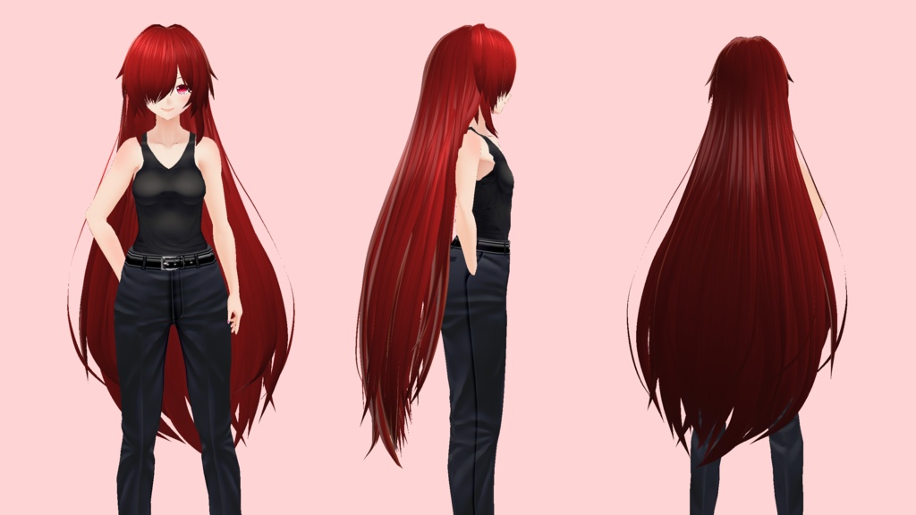 【無料】目隠れロングヘアー【ヘアプリセット】