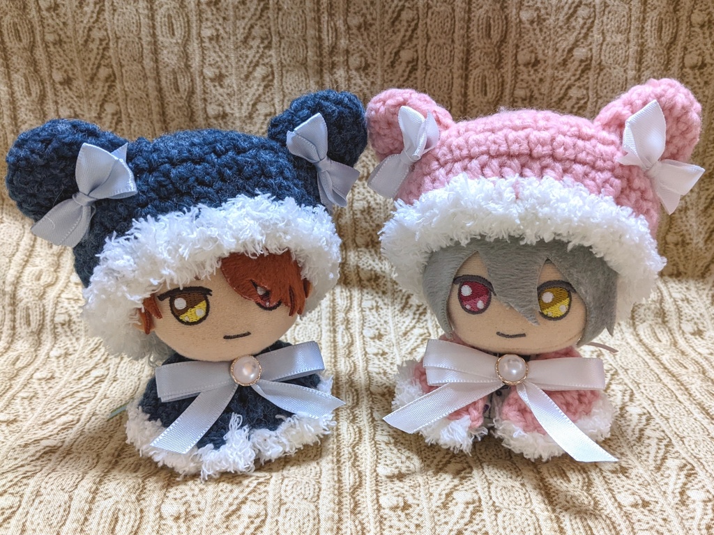 まほやく ぬい服 くまみみ帽子+ケープ(紺・ピンク)