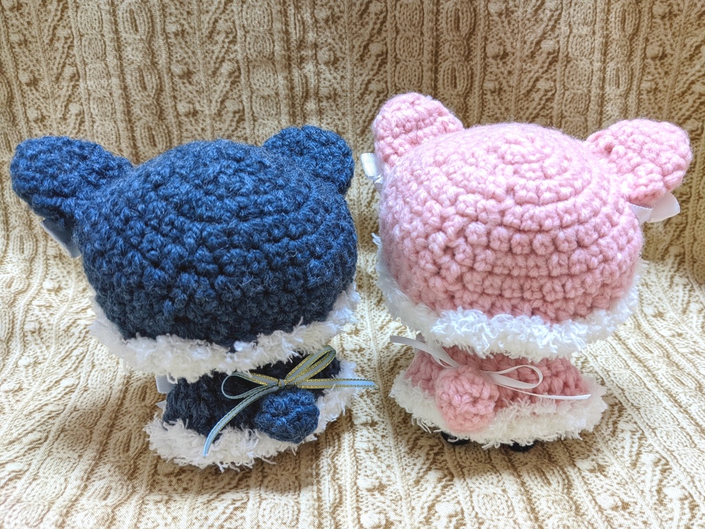 まほやく ぬい服 くまみみ帽子+ケープ(紺・ピンク)