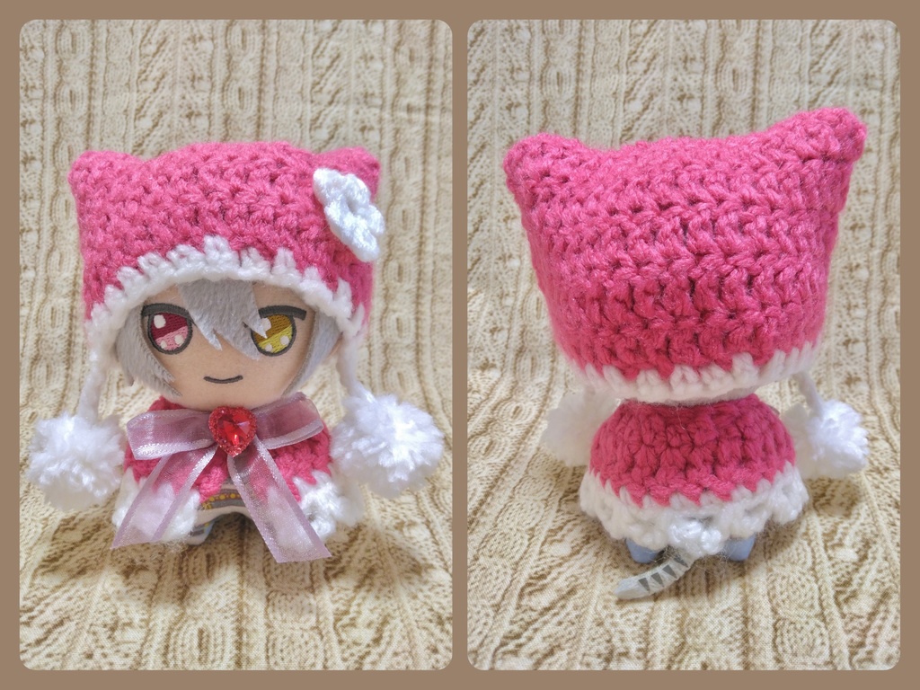 まほやくぬい服 ねこみみニット+ケープ