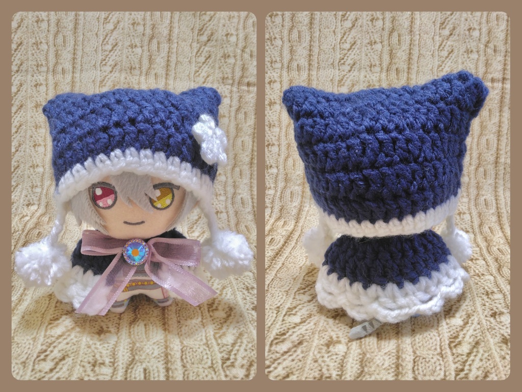 まほやくぬい服 ねこみみニット+ケープ