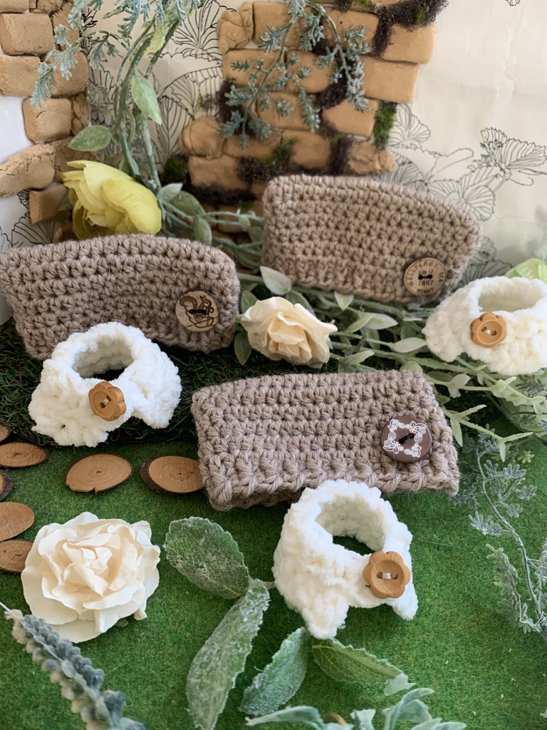 ちびぬい用猫耳帽子とケープセット