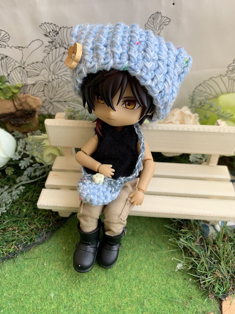 ねんどろ用猫耳帽子とバッグ