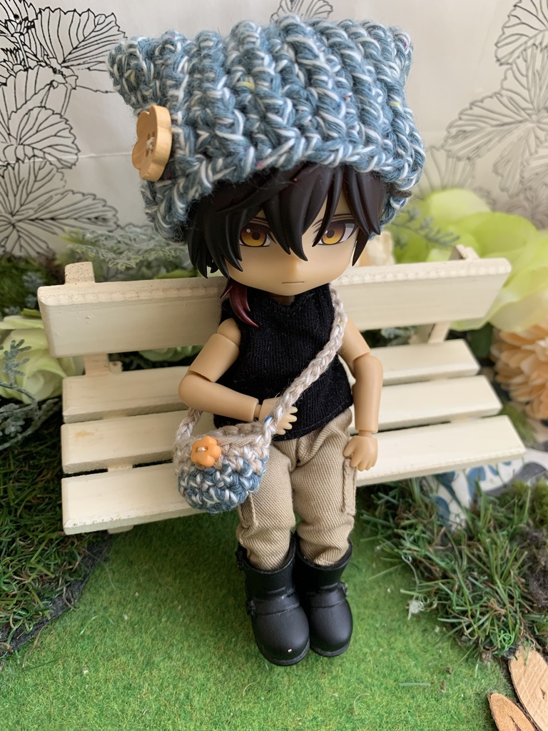 ねんどろ用猫耳帽子とバッグ