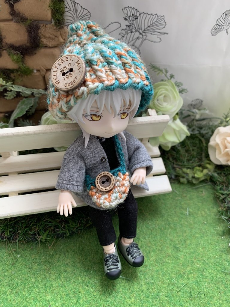 カラフルキャスケットとビニーのバッグセット