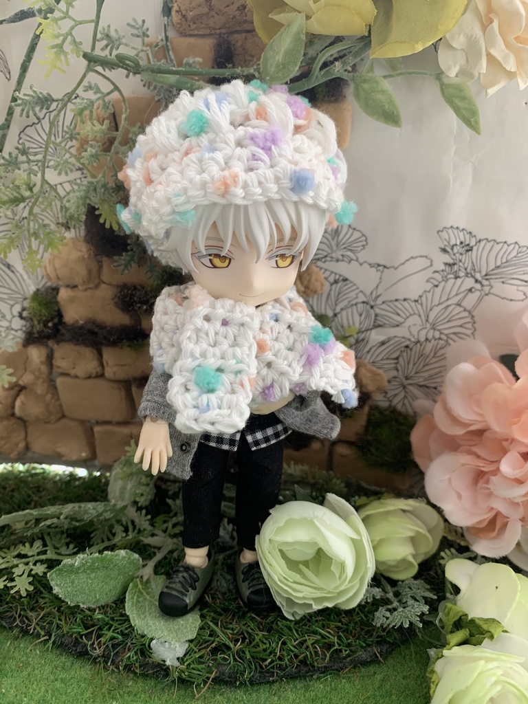 ぽこぽこキャスケットとマフラーセット