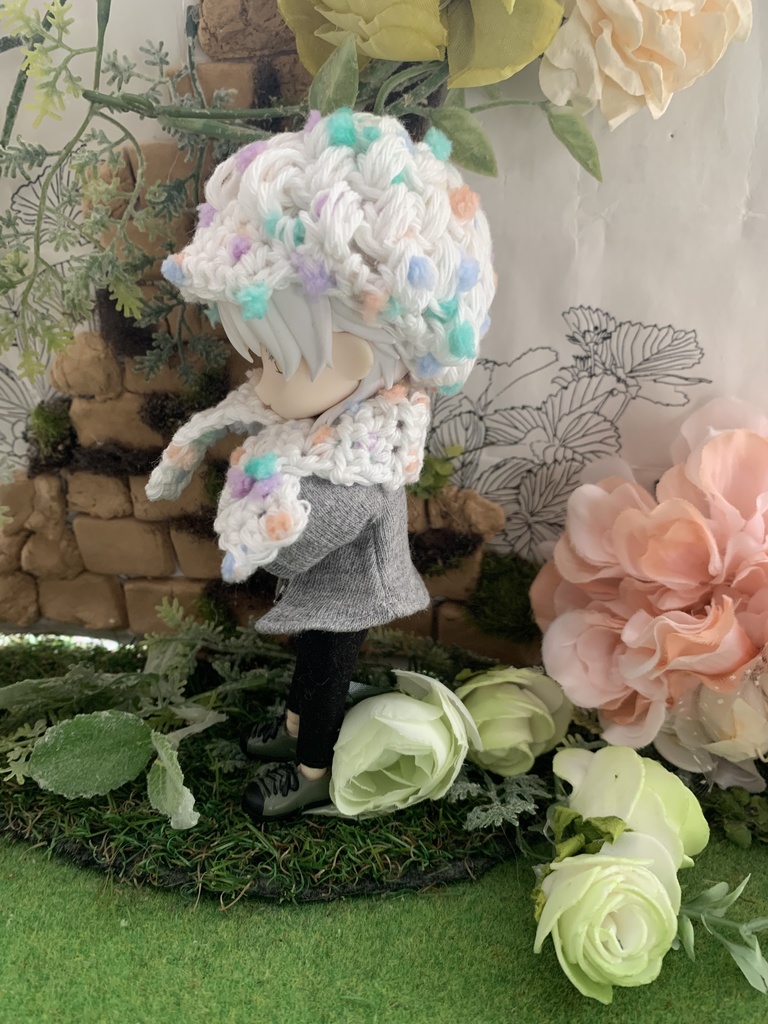 ぽこぽこキャスケットとマフラーセット