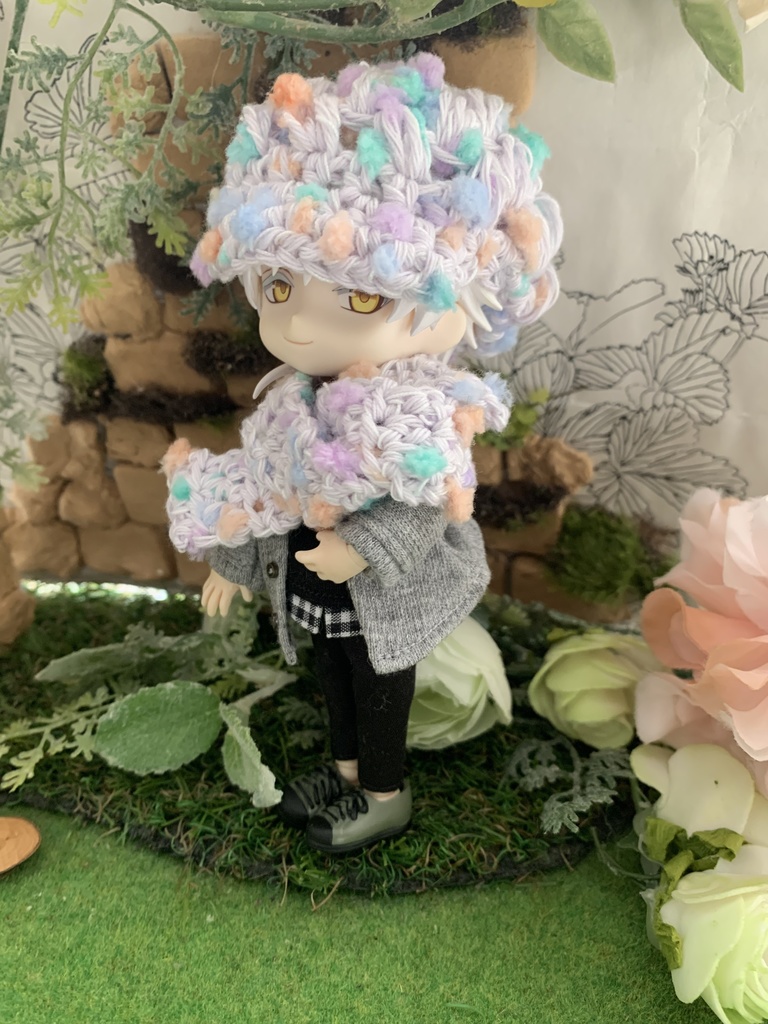 ぽこぽこキャスケットとマフラーセット