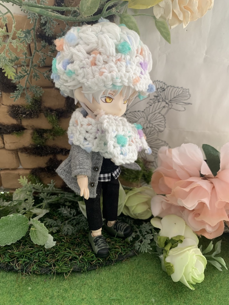 ぽこぽこキャスケットとマフラーセット