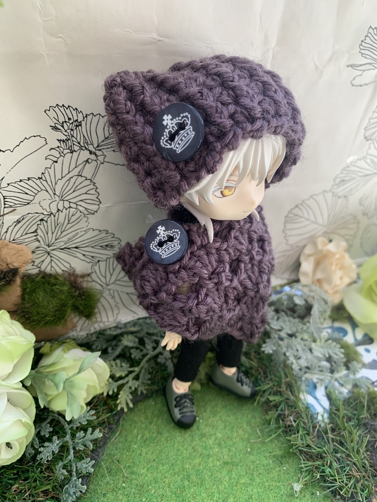 秋色ネコミミ帽子とストールセット