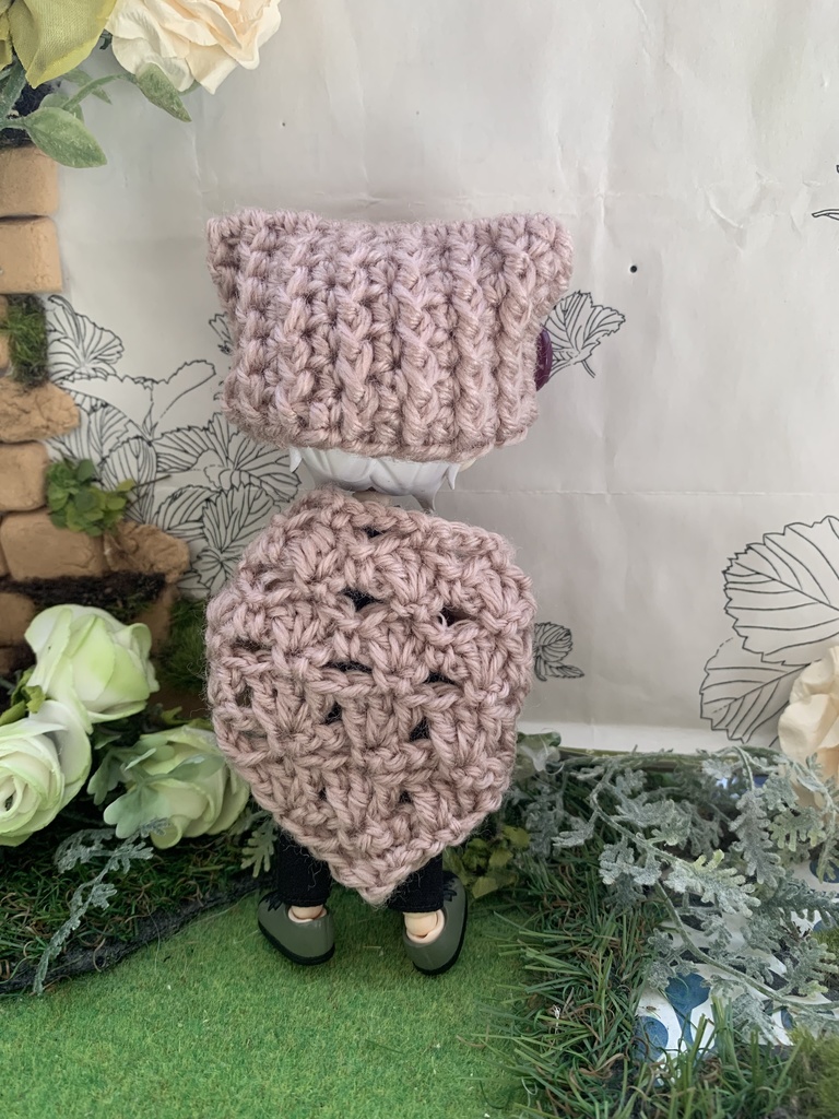 秋色ネコミミ帽子とストールセット