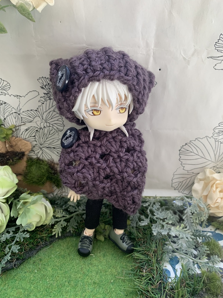 秋色ネコミミ帽子とストールセット