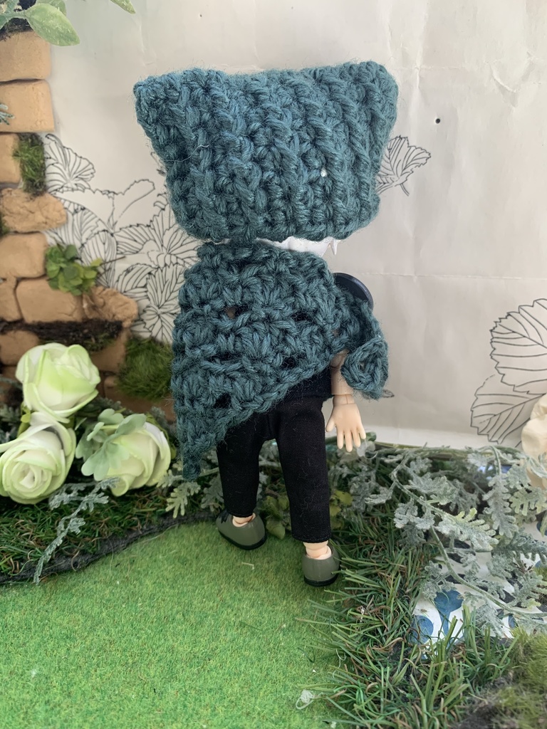 秋色ネコミミ帽子とストールセット