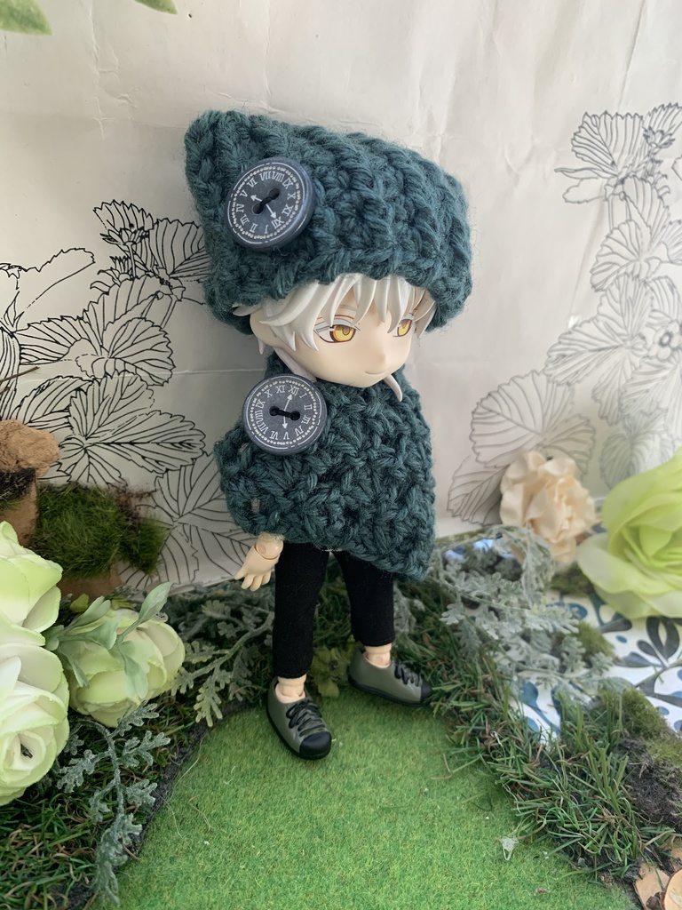 秋色ネコミミ帽子とストールセット