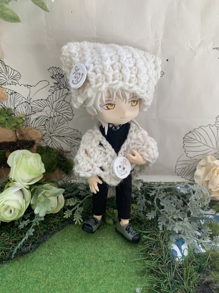 秋色ネコミミ帽子とストールセット