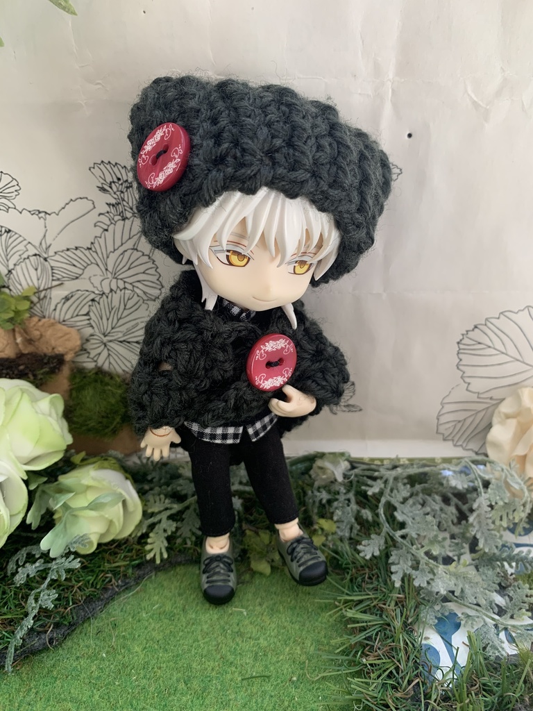 秋色ネコミミ帽子とストールセット