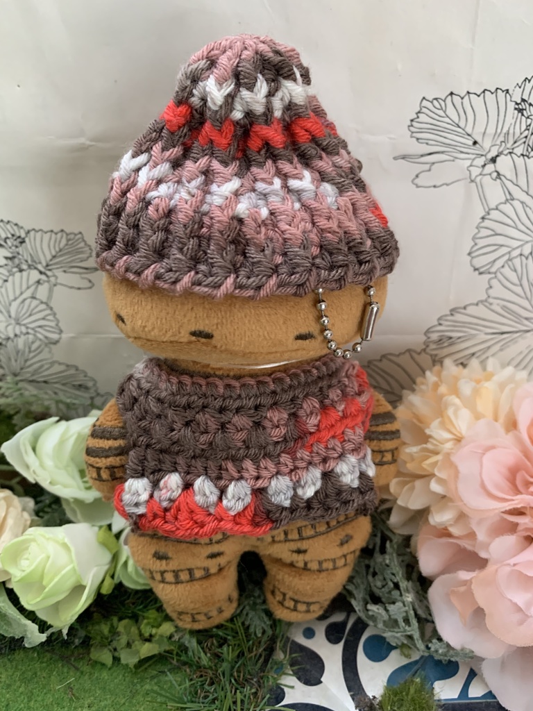 土偶ニット 帽子ベストセット