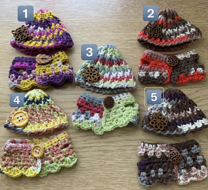 土偶ニット 帽子ベストセット