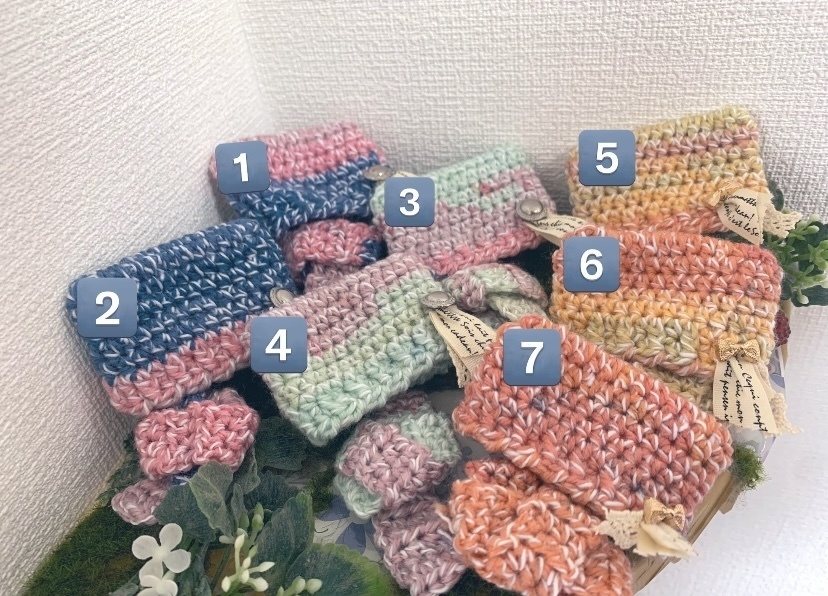 猫耳帽子とマフラーセットカラフル