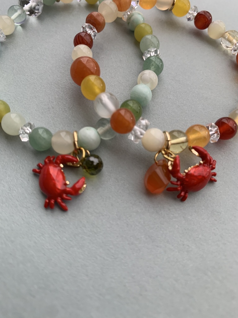 蟹天然石ブレスレット