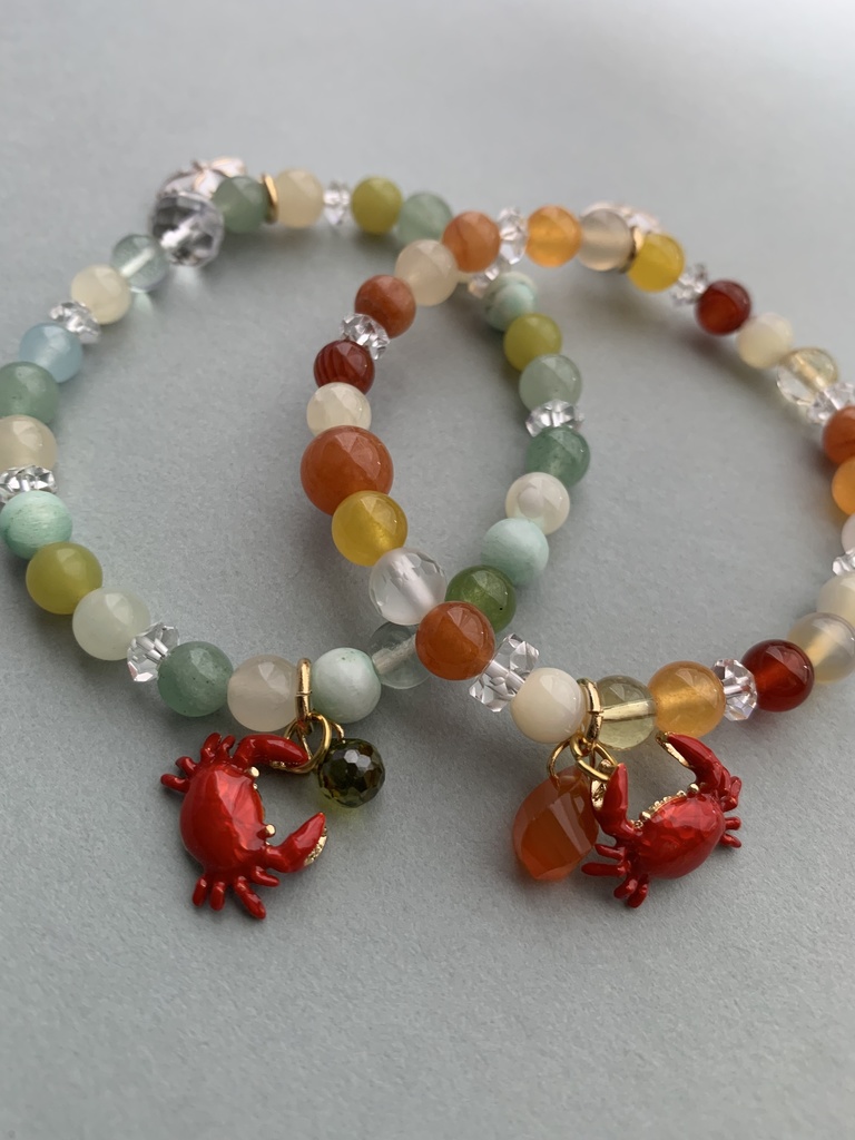 蟹天然石ブレスレット