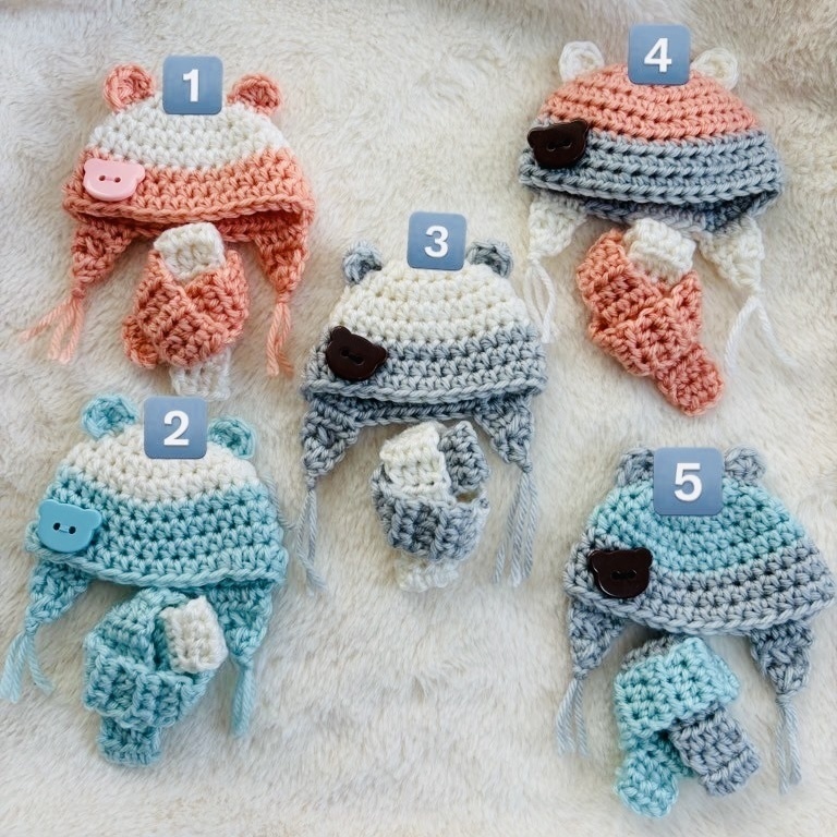 クマ帽子マフラーセット