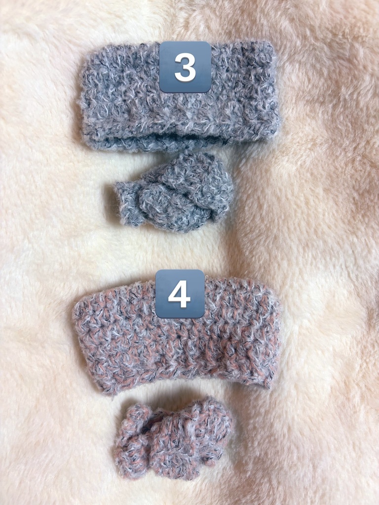 土偶ちゃん用クマ耳ネコ耳帽子マフラーセット