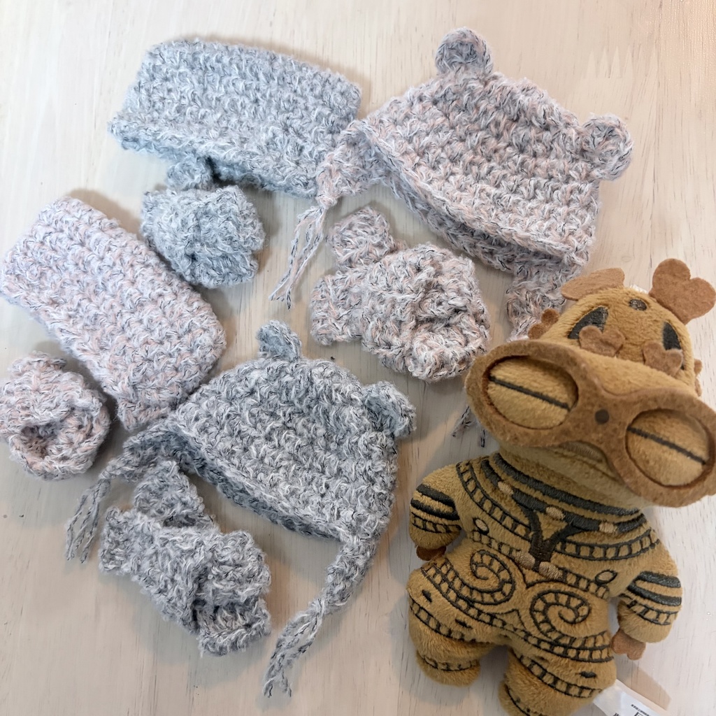 土偶ちゃん用クマ耳ネコ耳帽子マフラーセット