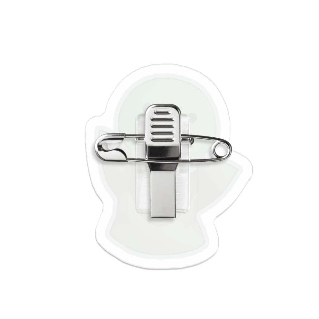 鴨パペットのアクリルバッジ