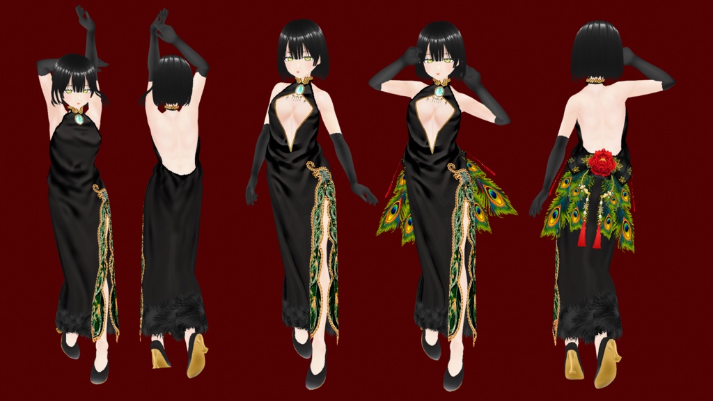 【VRoid 】孔雀石のドレス