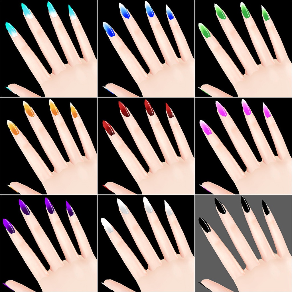 【VRoid】86ネイルセット全50色