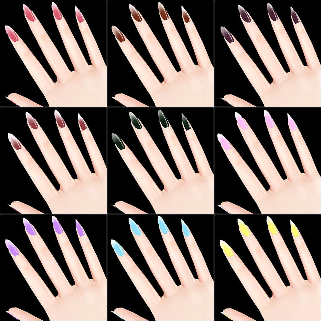 【VRoid】86ネイルセット全50色