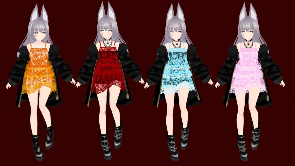 【VRoid】86シフォンチュールワンピース