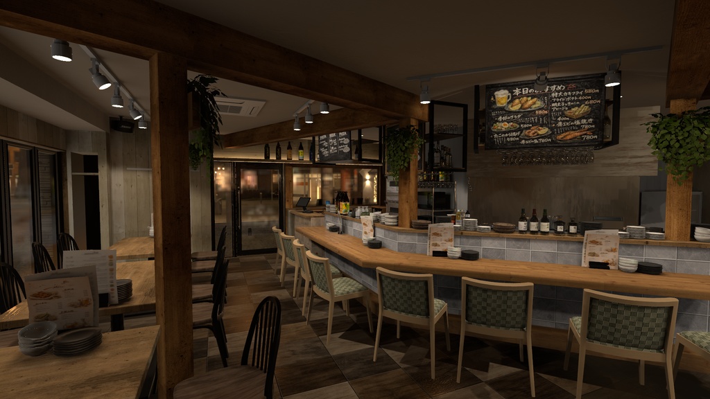 〔VRChatワールド販売〕Bar "YOI-KA" < 街角のバー & Cafe & 居酒屋 >