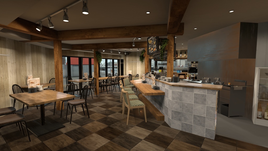 〔VRChatワールド販売〕Bar "YOI-KA" < 街角のバー & Cafe & 居酒屋 >