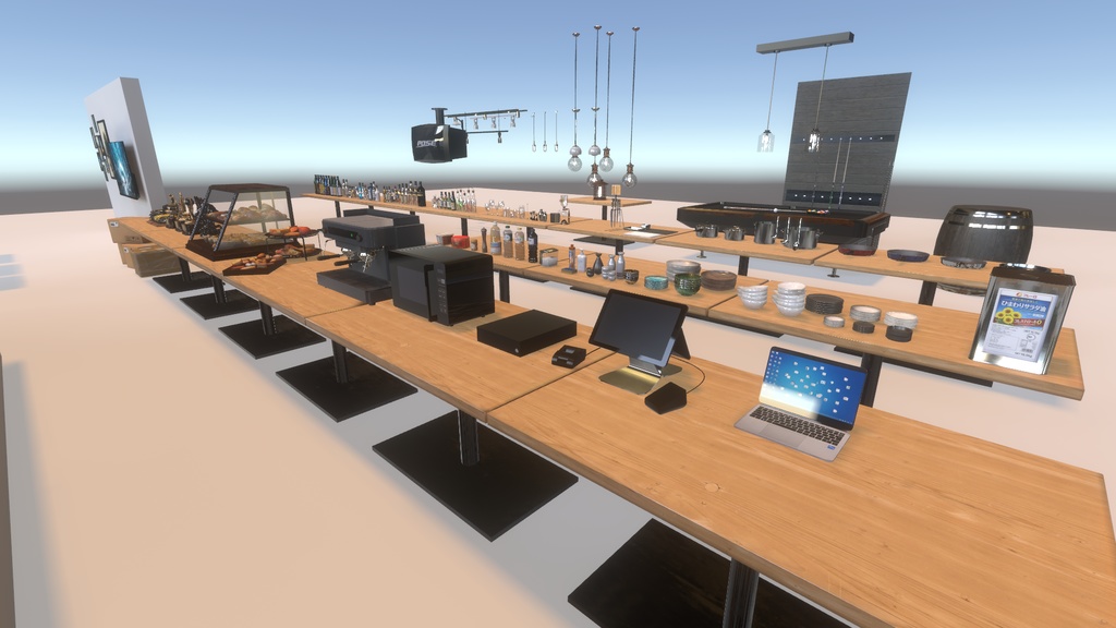 〔VRChatワールドアセット販売〕< バー & Cafe & 居酒屋のアセット >