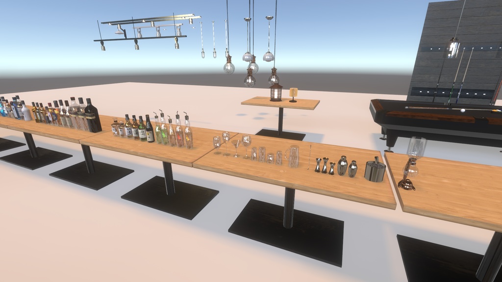 〔VRChatワールドアセット販売〕< バー & Cafe & 居酒屋のアセット >